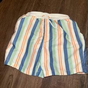 Boys Swim Trunks Size 5-6 NEXT Striped Blue Orange Summer Shorts